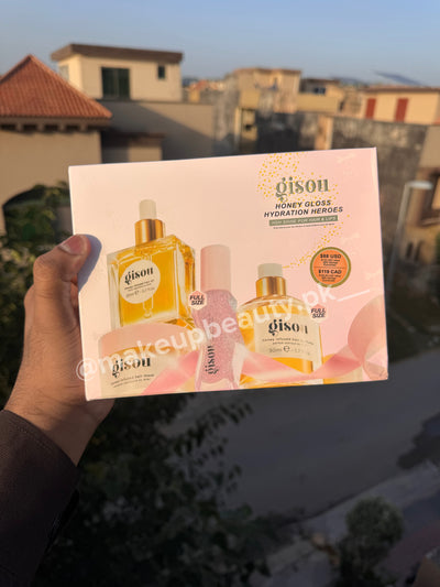 Gisou Honey Gloss Hydration Heroes Set 4 in 1 for Hair and Lips.