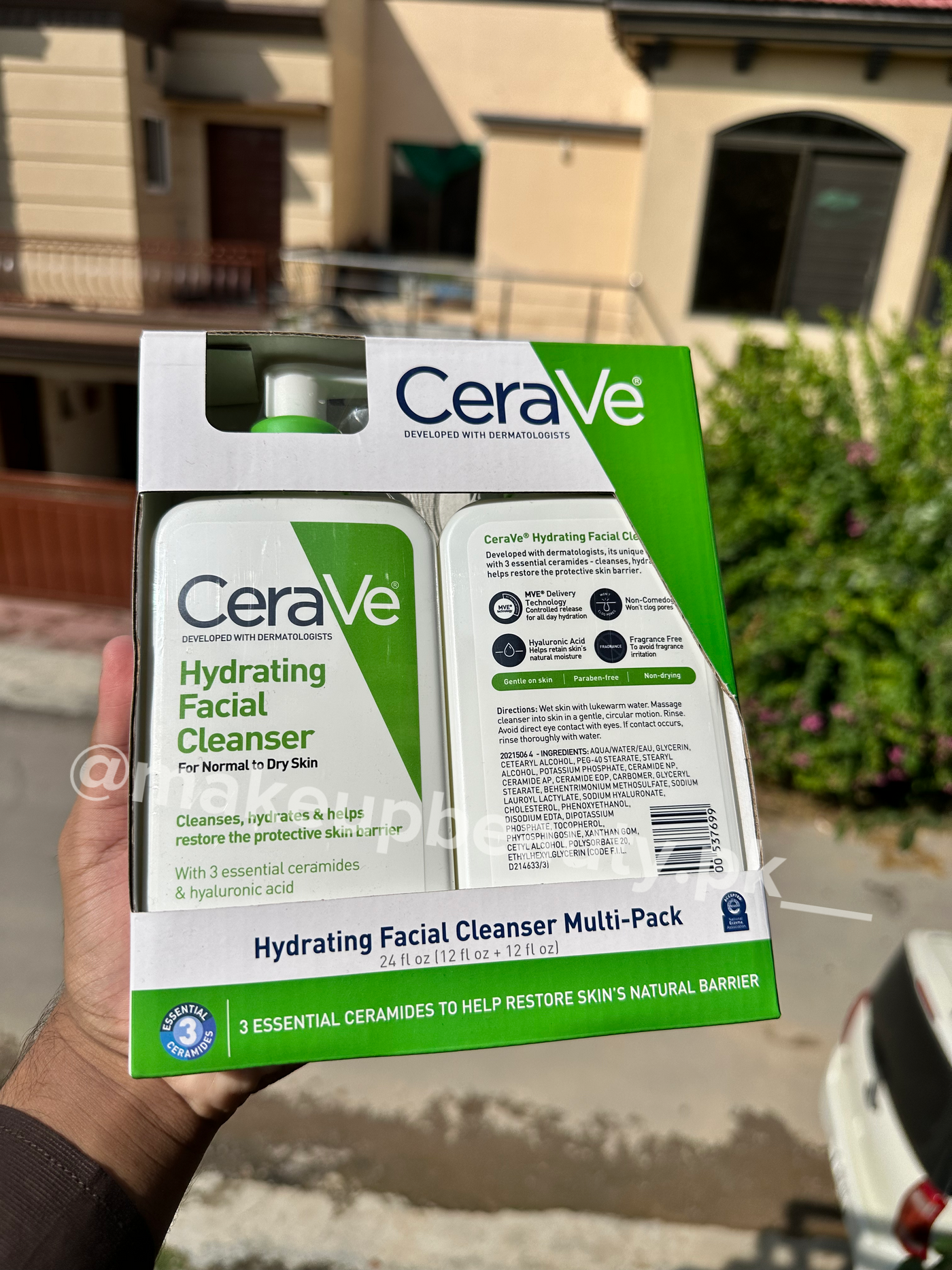 Cera ve Hydrating Facial Cleanser Duo Jumbo Size 355 ML each Pack of two Cleansers Duo Box with Premium Box Packaging😍. Made in USA🇺🇸