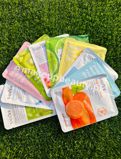 Pack of 10 Face Sheet masks Mix (25 Grams Each mask weight)