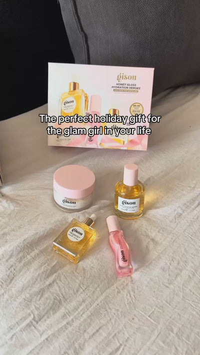 Gisou Honey Gloss Hydration Heroes Set 4 in 1 for Hair and Lips.